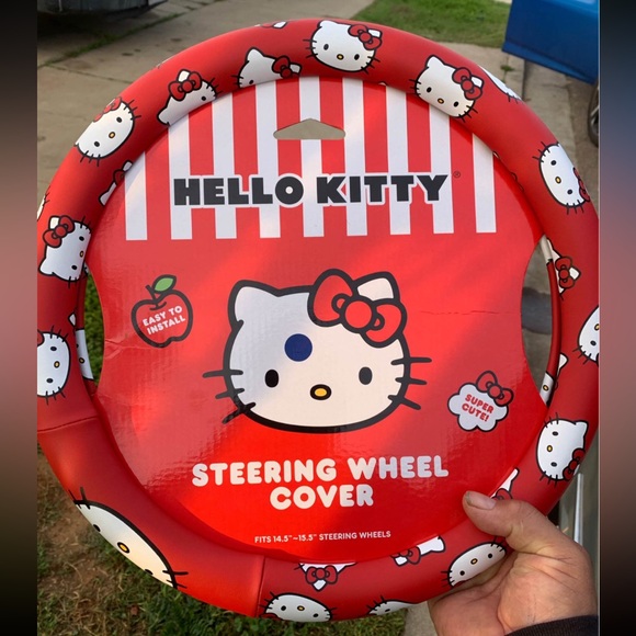 Hello Kitty Accessories - Hello Kitty Red and White Steering Wheel Cover
